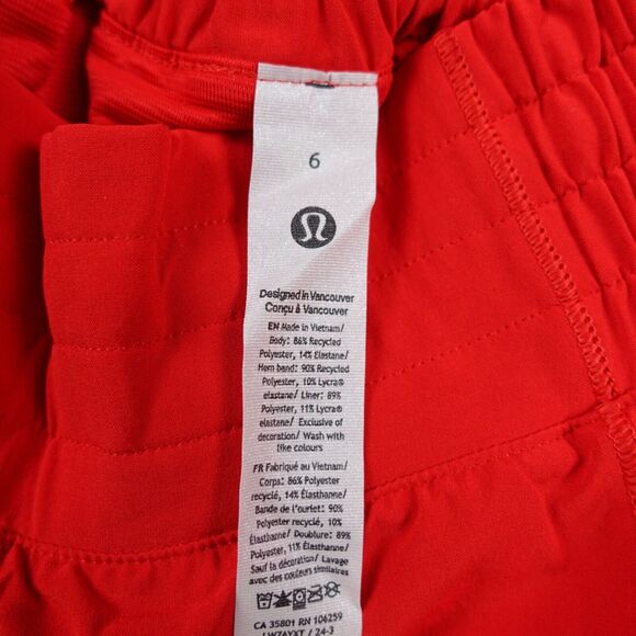 NWOT Lululemon Size 6 Hotty Hot Shorts High Rise HR 4” Lined HTHT Hot Heat Red - Picture 7 of 9